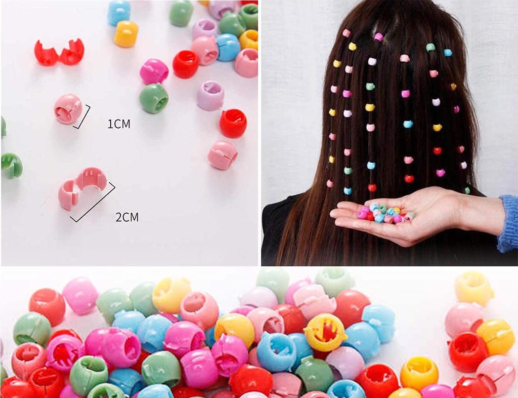 Nawani Multicolored Plastic Hair Claw Clips Mini Hair Beads Clips Hair Accessories (Pack of 148 pcs) view 2