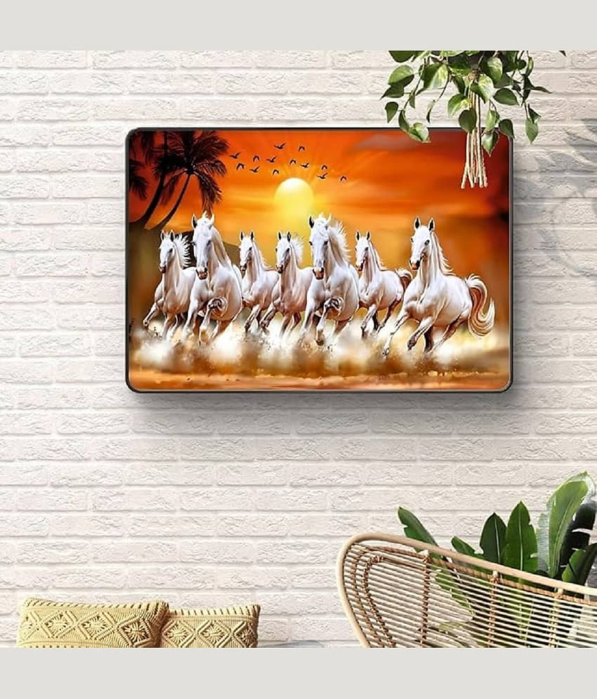 SAF Vastu 7 Ruuning Horses Painting With Frame view 2