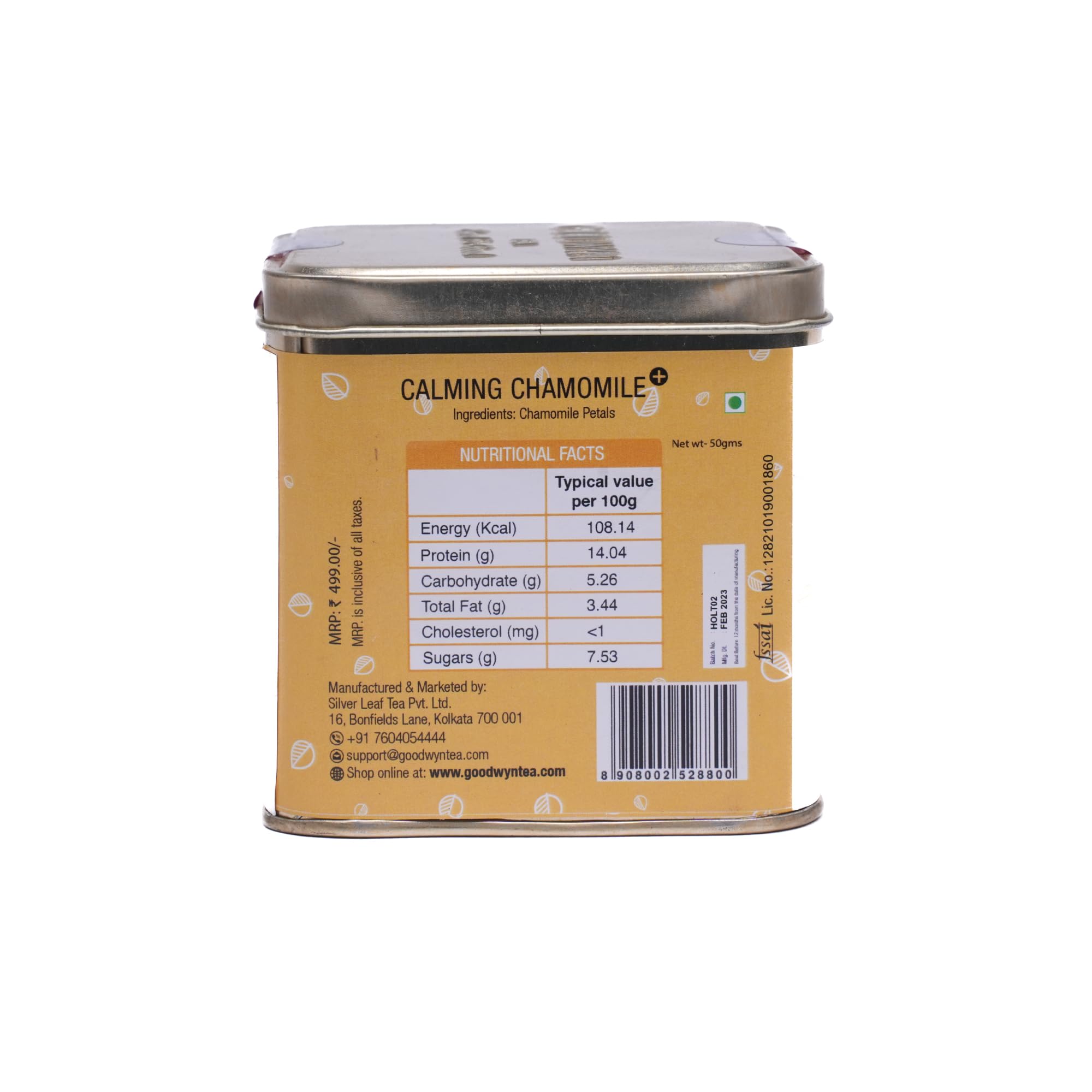 Goodwyn Chamomile Tea (50 gm) | No Caffeine Non Bitter - Herbal Tea Made With Real Chamomile Flowers | 100% Natural Loose Tea | Rich in Antioxidants view 2