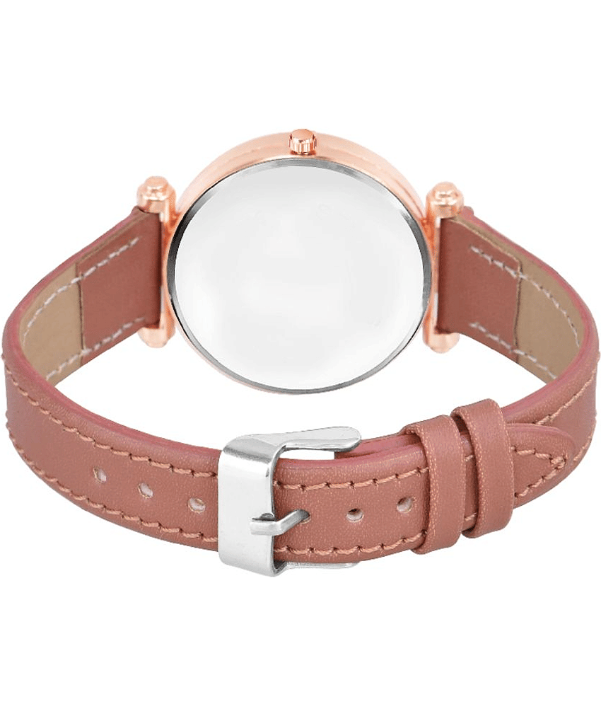 KIARVI GALLERY Peach Leather Analog Womens Watch view 2