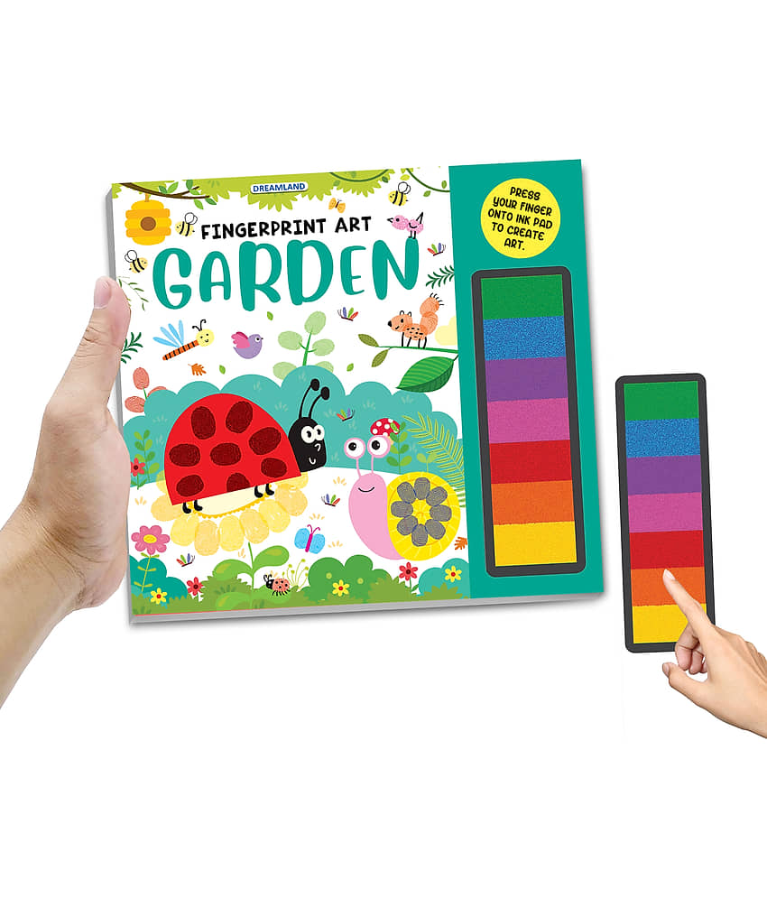 Fingerprint Art Activity Book for Children - Garden with Thumbprint Gadget : Pick and Paint Coloring Activity Book For Kids Fingerprint Colouring Book for Kid view 2