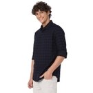 Mufti Navy Dobby Slim Fit Casual Shirt view 2