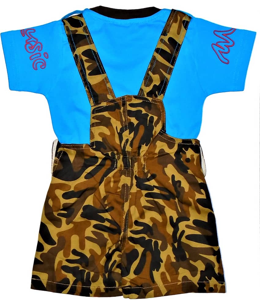 Wise Guys Pack of 1 Baby Boys 100% Cotton Dungaree Sets ( Rust ) view 2
