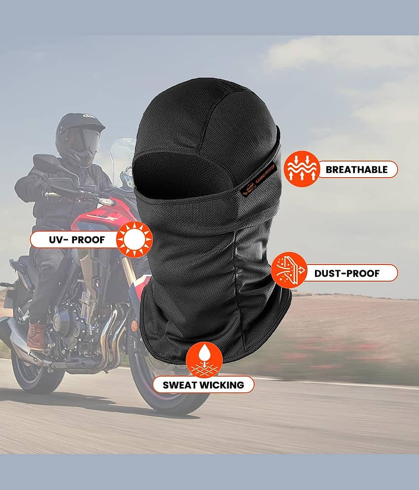 Grandpitstop Face Mask for Bikes UV Protected Balaclava for bikers, riders, Men, Women, Ski, Running, Hiking, & Cycling Accessories Face Protection Mask protects from Wind, Sun, Dust - Black Set of 2 view 2