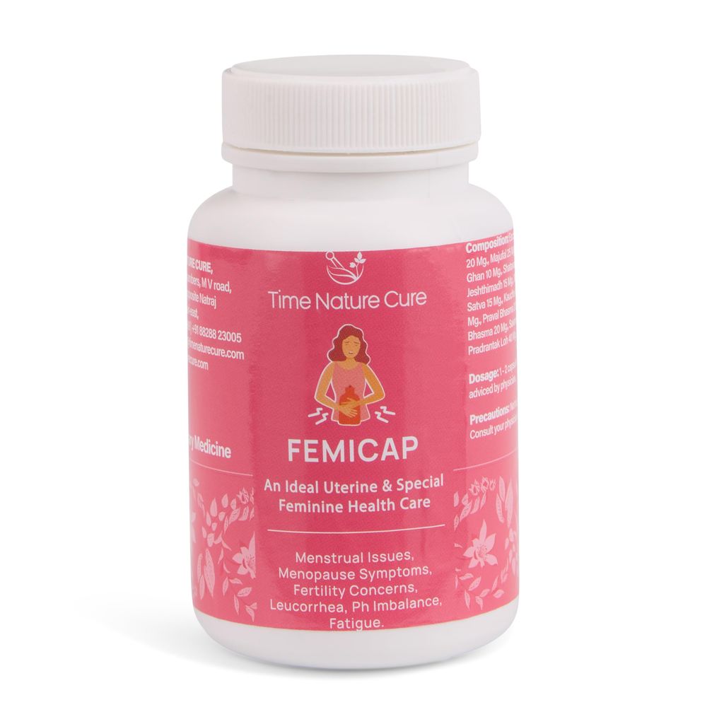 Time Nature Cure Femicap Uterine & Feminine Health Supplement, 60 Capsules, Ayurvedic Formula view 2