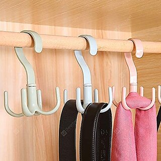 360 Degree Rotating Tie, Belt, Scarf, Purse Hanger Multipurpose Organizer Random Color view 2