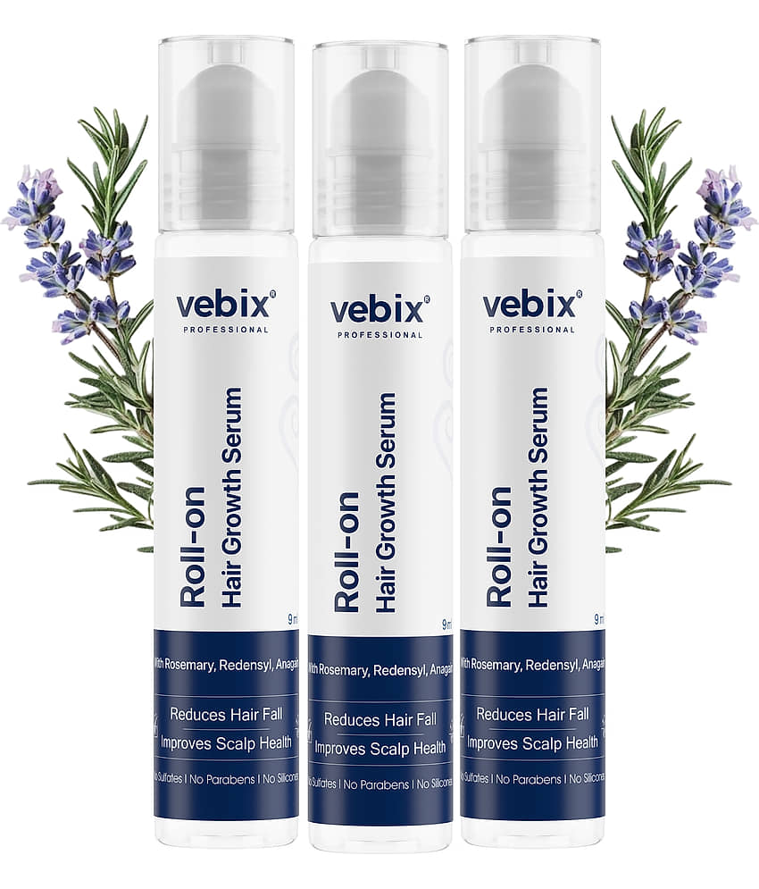 Vebix Professional Rosemary Roll-On Hair Serum 27 mL Pack of 3