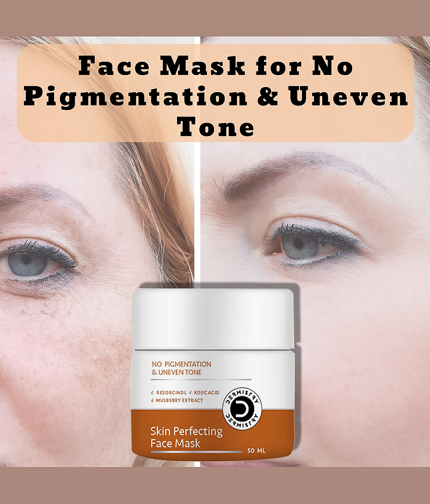 Dermistry Skin Perfecting Face Pack Mask Removes Tanning Pigmentation Blemishes Dark Spots Uneven Tone Dull Skin Retinol Kojic Acid Mulberry Ext For Men & Women Skin Whitening Cream Glow Beauty Fairness Reducing Dark Spots Goree Gori Face Moisturizing-50m view 2
