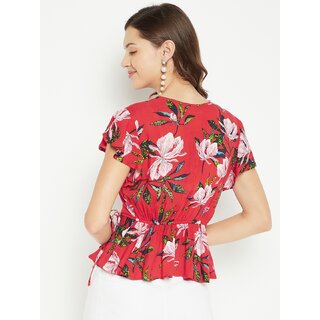PURYS Women Multicolor Printed Wrap Top view 2