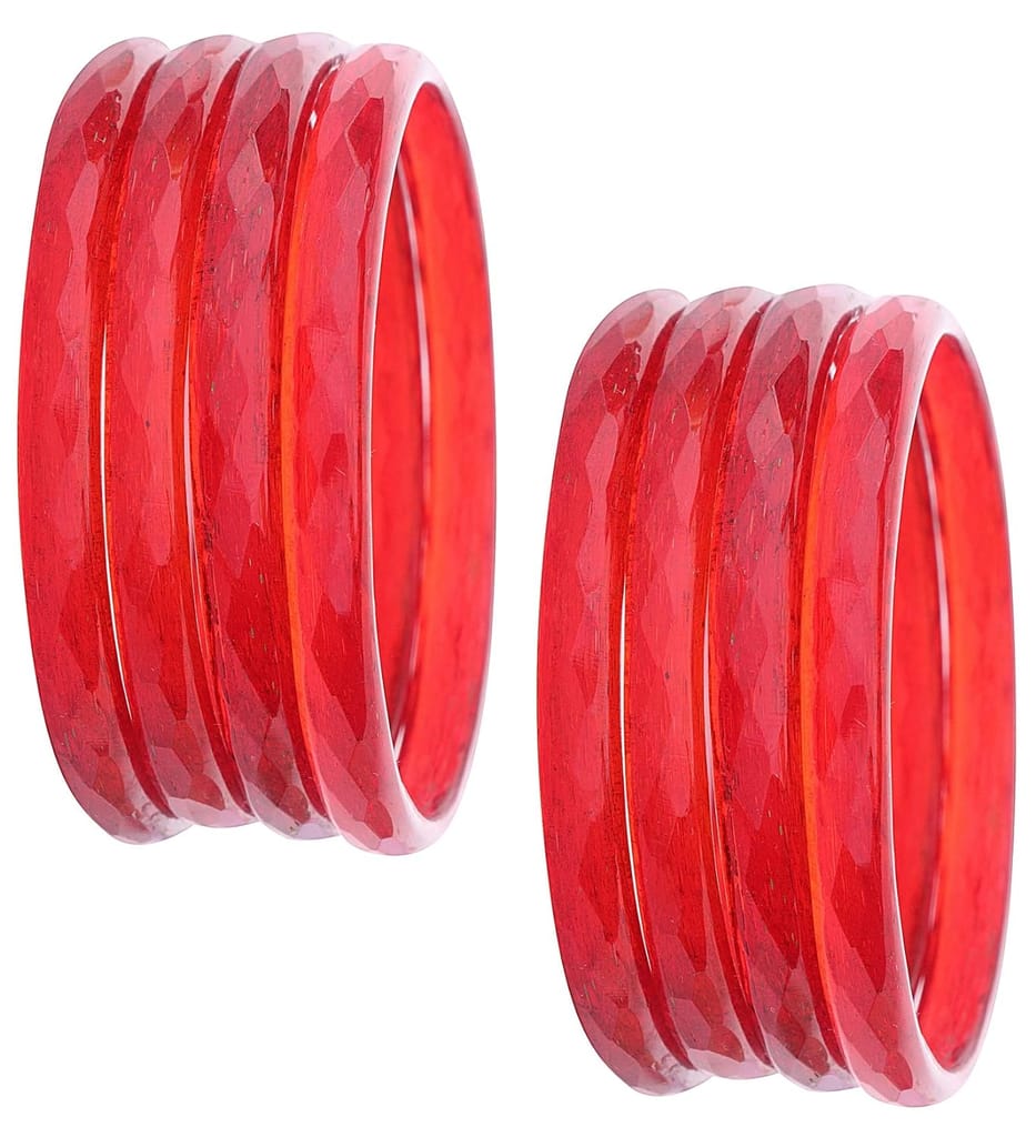 NMII Glass with Diamond Cut Pattern Glossy Finished Kada Set For Women , Pack Of 8 Kada Set view 2