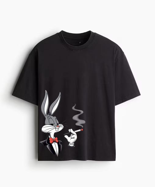 Tom Black Oversized T-shirt view 2