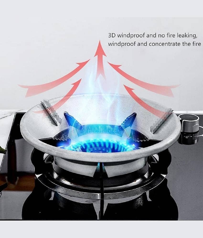 RAMDEV ENTERPRISE Gas Saver Burner Stand Gas Chula Burner Gas Stove Burner Stand Jali Ring Fire & Windproof Energy Saving, Gas Chula Support Stand 4 Legs Supported For Indian Gas 0.7mm (Pack Of 2). view 2