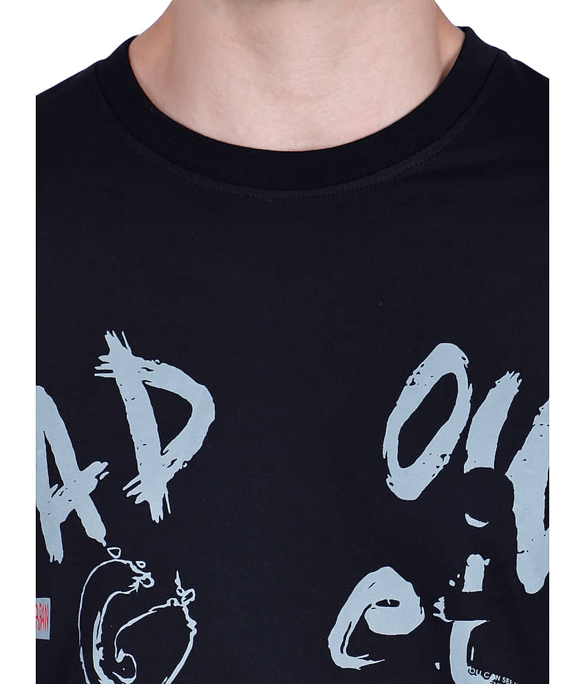 life dream Cotton Blend Regular Fit Printed Half Sleeves Men's Round T-Shirt - Black ( Pack of 1 ) view 2