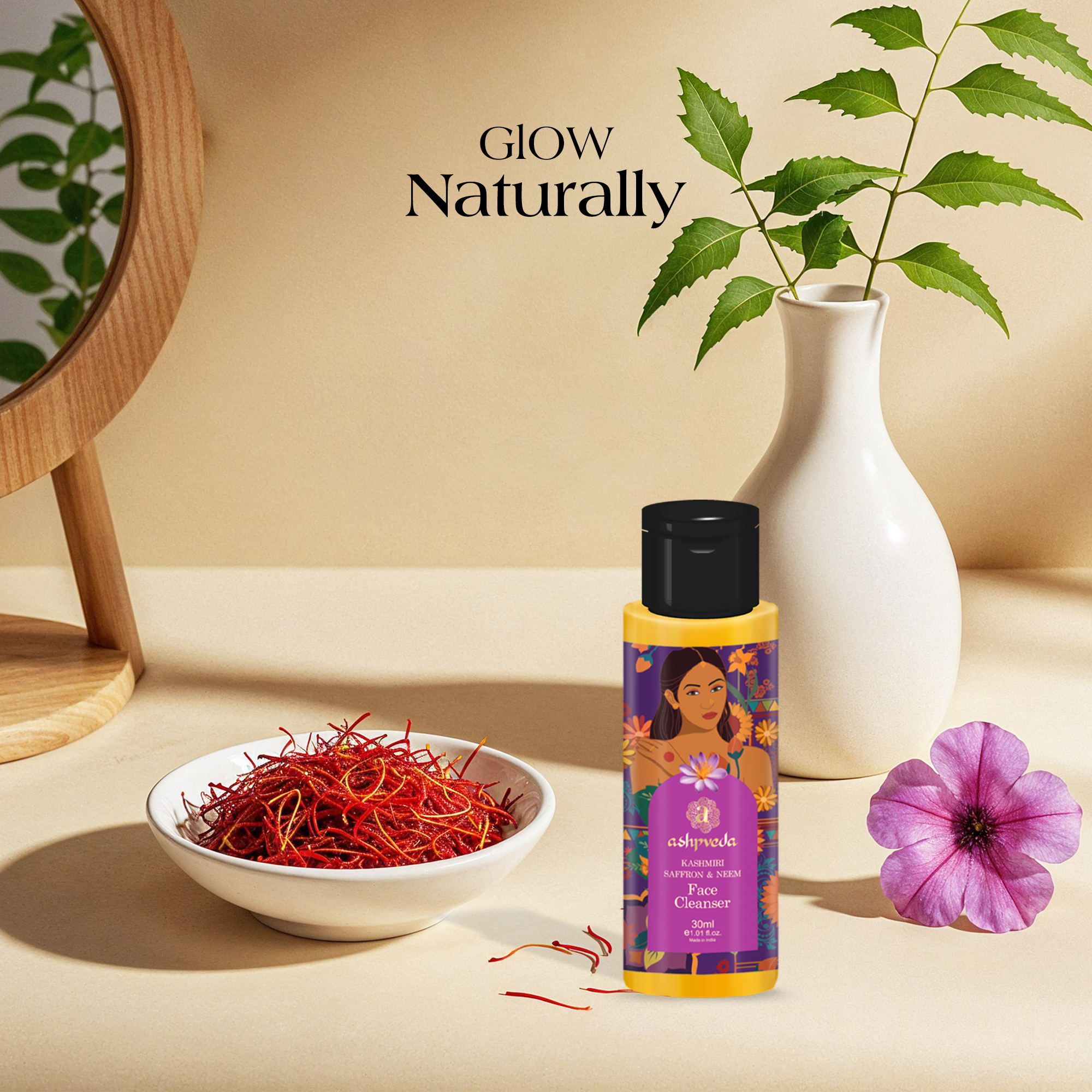 ashpveda Saffron Neem Face Wash for Bright Skin view 2