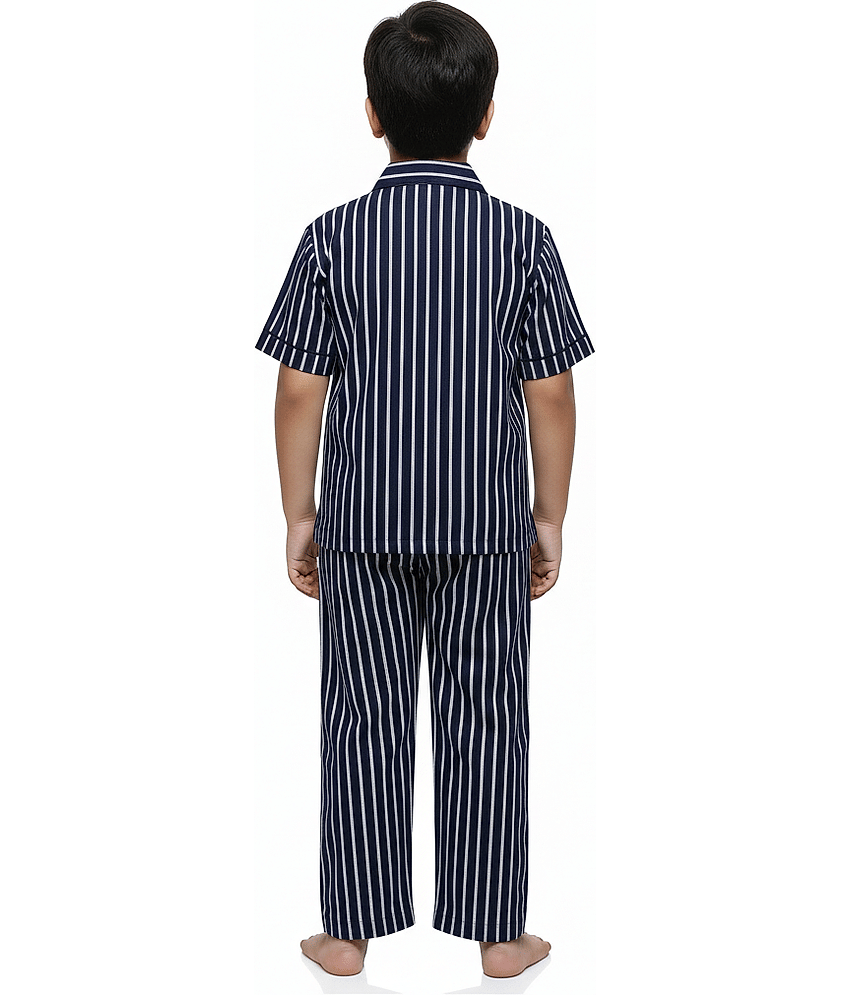 harshvardhanmart.com Pack of 1 Boys 100% Cotton Nightsuit Set ( Black ) view 2