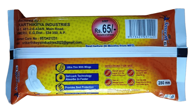 Smooth XL Ultra Thin Extra Large Soft Sanitary Pads with Wings - 280mm (Pack of 6) view 2