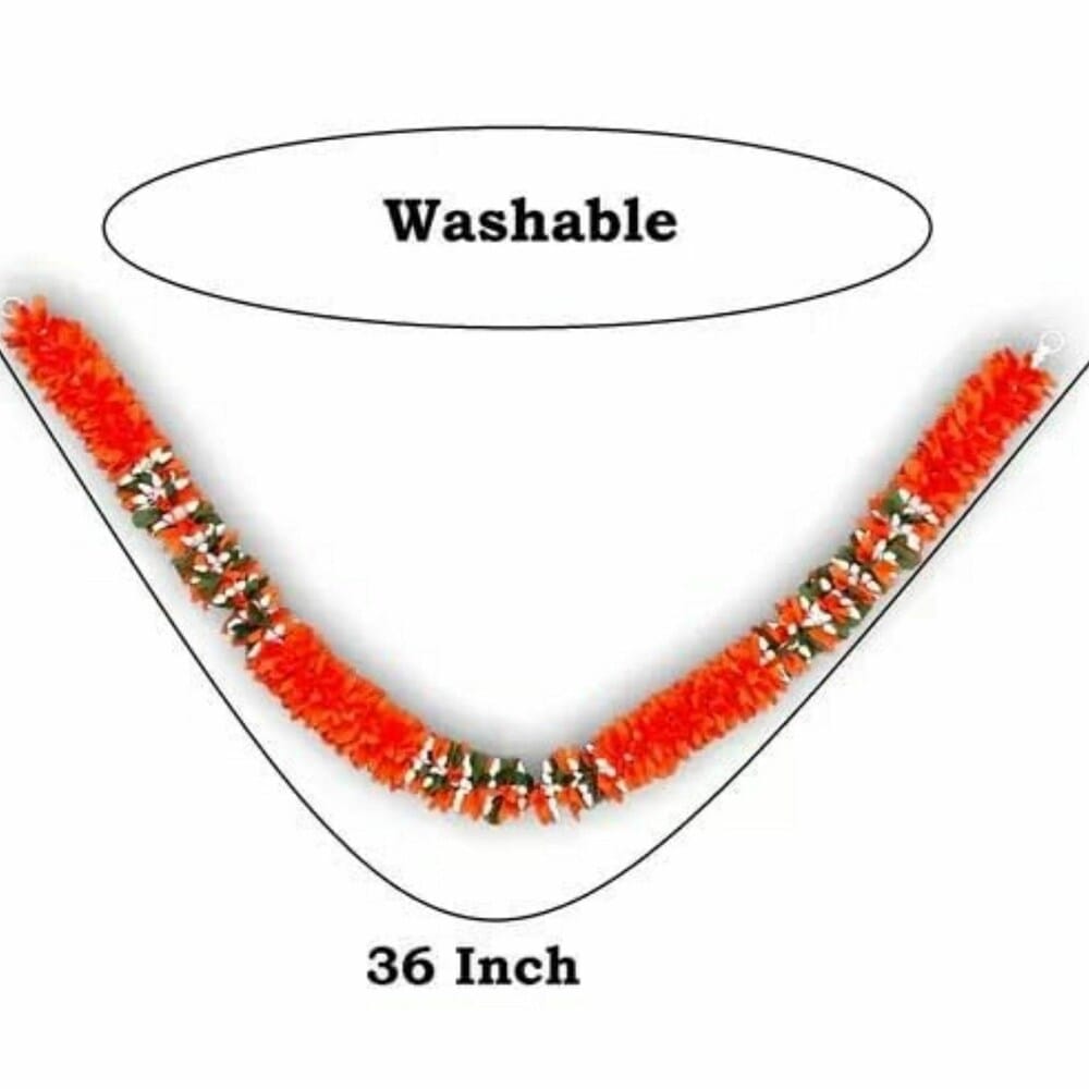 SHREE BALAJI ENTERPRISES Handmade Mala for God 40 Inch for Photo Frame Home & Temple Artificial Flowers Made of Cloth Red and White Mix Garland (Red-White) view 2