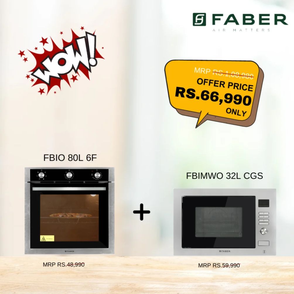 Faber Deals Combo Built - in - Oven (FBIO 80L 6F) & Built - in - Microwave (FBIMWO 32L CGS)