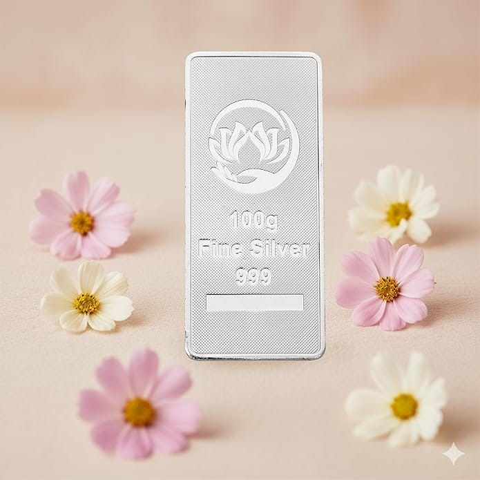 100g Fine Silver Bar 999 Purity | Pure Silver Biscuit | Investment Grade Silver Bullion view 2