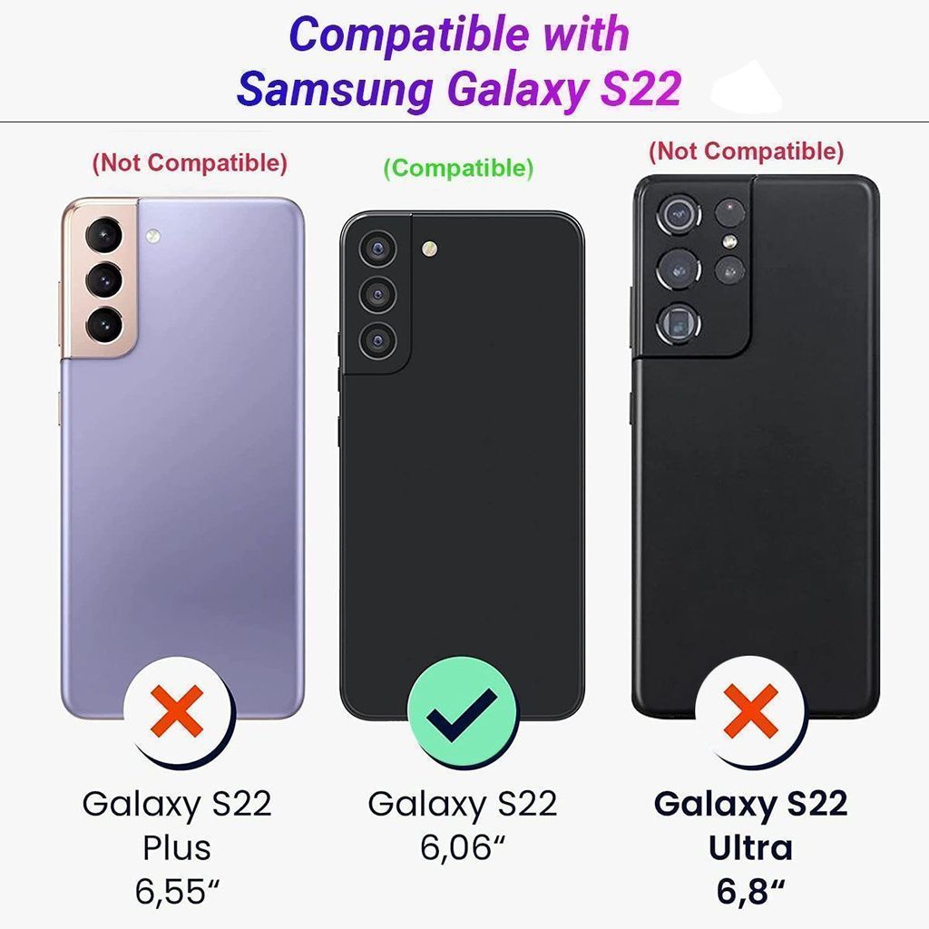 LIRAMARK PU Leather Flexible Back Cover Case Designed for Samsung Galaxy S22 5G (6.1 inch) view 2