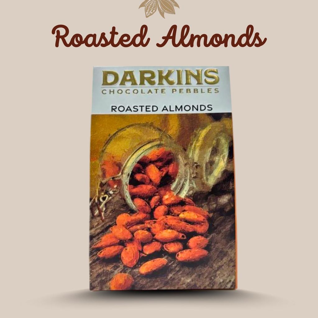 DARKINS Roasted Almond Chocolates Pebbles | Vegan | Gluten Free | Unrefined Cane Sugar | Crunchy Bites | Crunchy Almond Chocolate | 50g Each Pack of 3 view 2