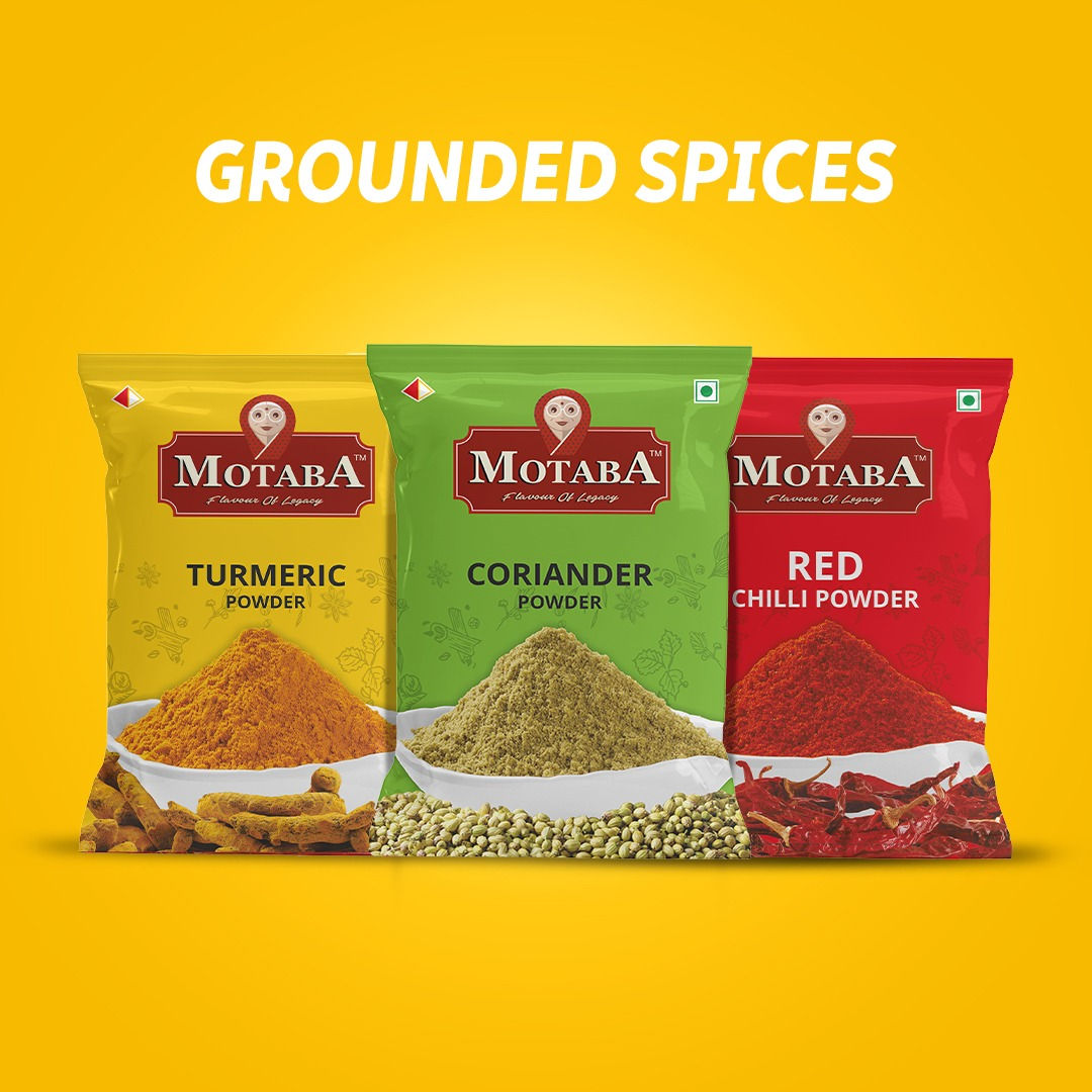 MOTABA Red Chilli Powder, Turmeric Powder & Coriender Powder, 1 Kg Each - Pack of 3 view 2