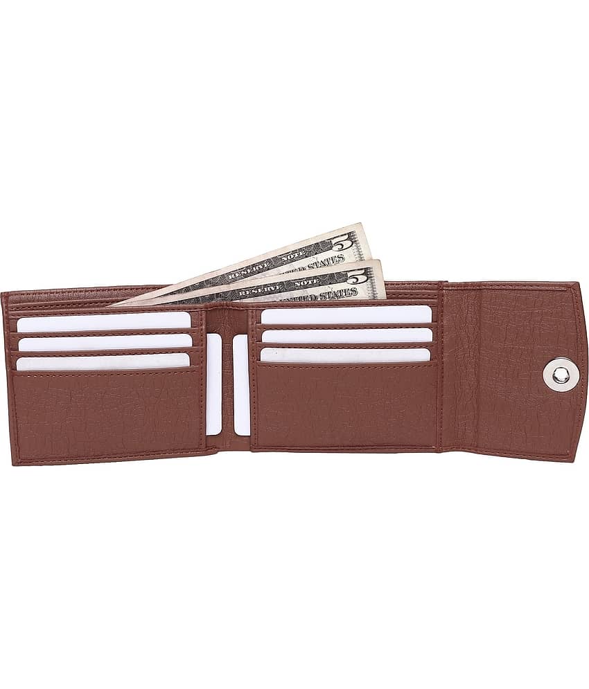 HRFSTAR PU Solid Men's Regular Wallet With 6 Slots For Card ( Tan , Pack of 1 ) view 2