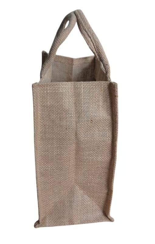 Colorful Patchwork Jute Tote Bag with Zipper view 2