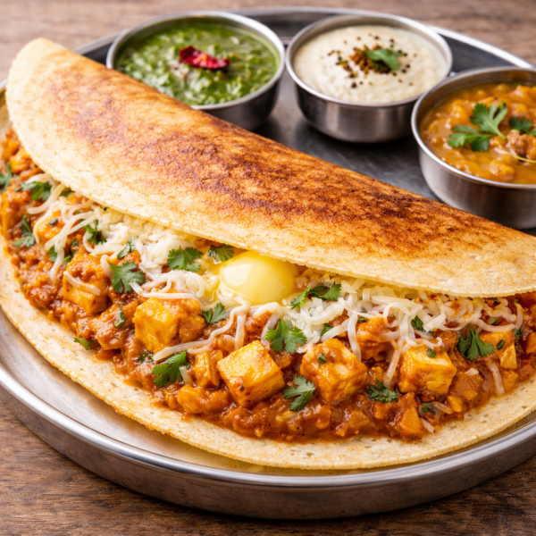 Butter cheese paneer dosa