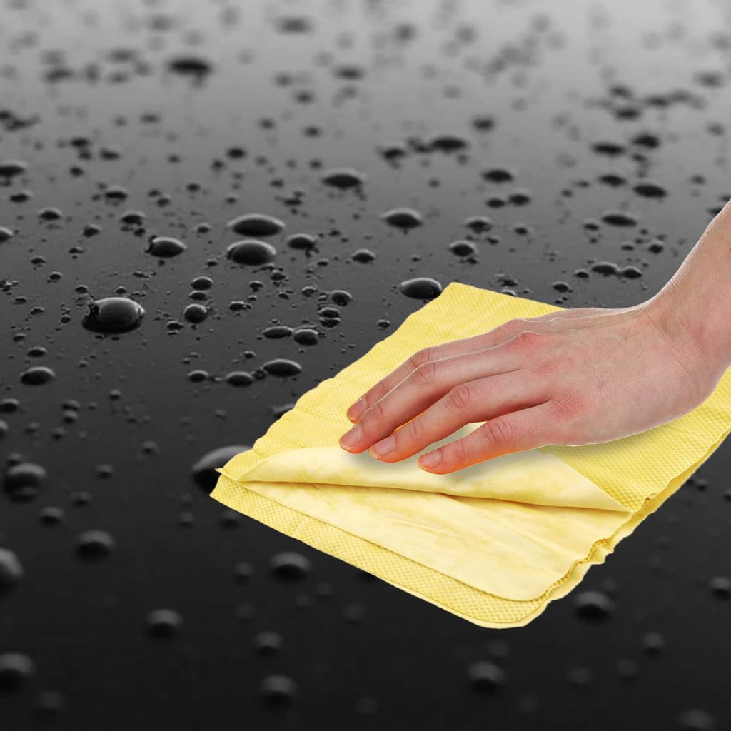 Motosol Synthetic Chamois for Car & Home | Ultra Absorbent Artificial Suede Drying Cloth | Scratch-Free | Reusable | for Car Wash, Glass, Mirrors, Kitchen, Furniture � 43x32 cm view 2