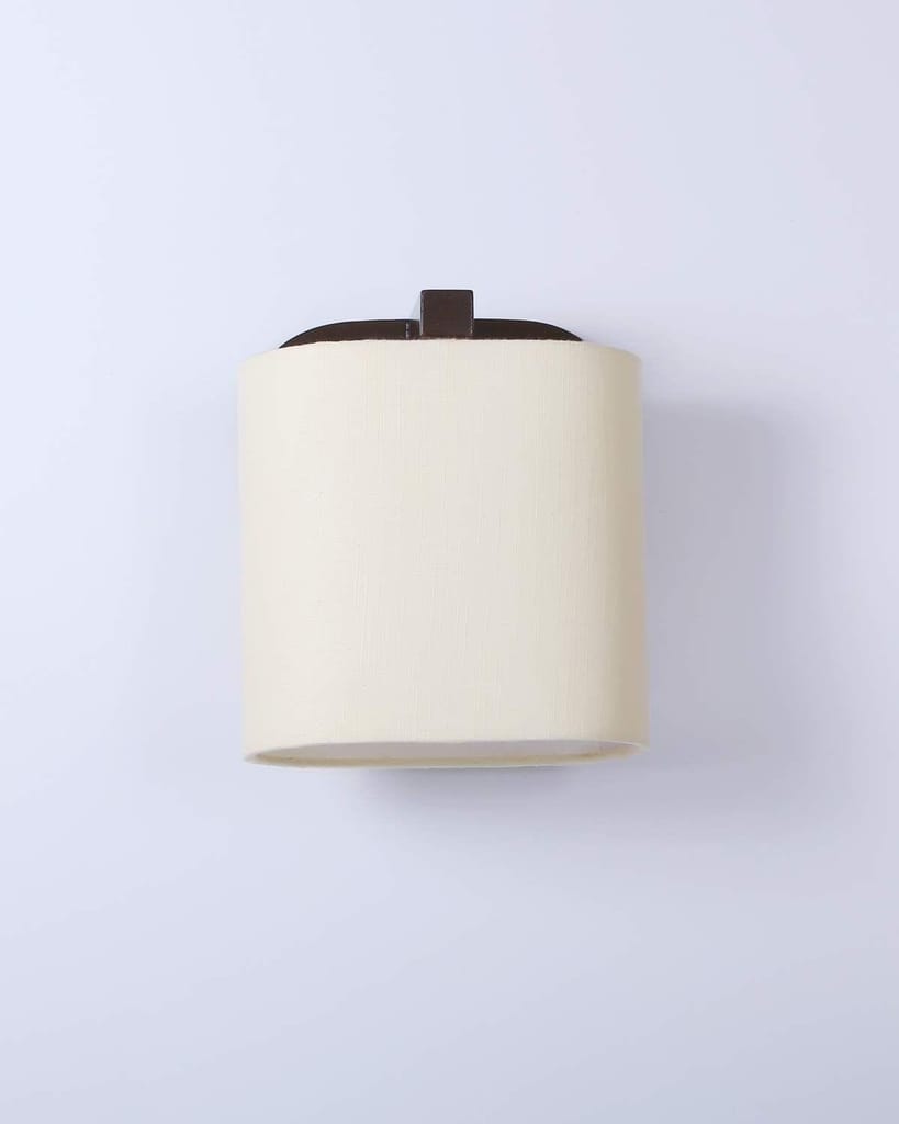 LIGHT ANGLE Wooden Surface Mounted Classic Fabric Oval Shape Wall Lamps for Home Bedroom view 2
