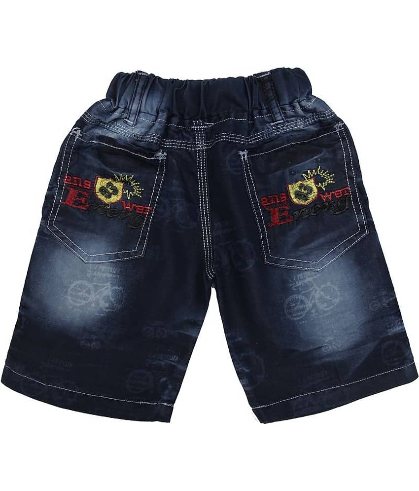 Zadmus Pack of 1 Denim Shorts For Boys ( Blue ) view 2