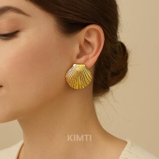kimti 18k Gold Plated Tide Earrings Anti Tarnish Earring view 2