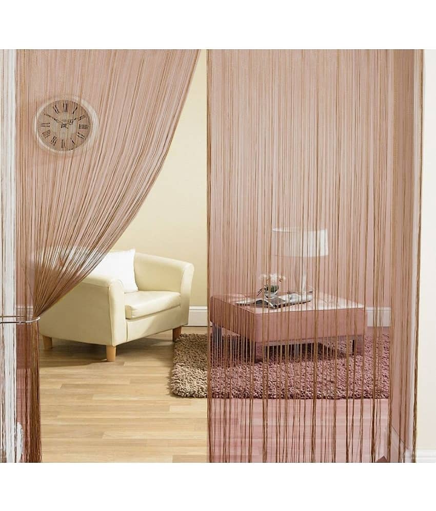 Homefab India Others Semi-Transparent Eyelet Long Door Curtain 9ft (Pack of 2) - Green view 2