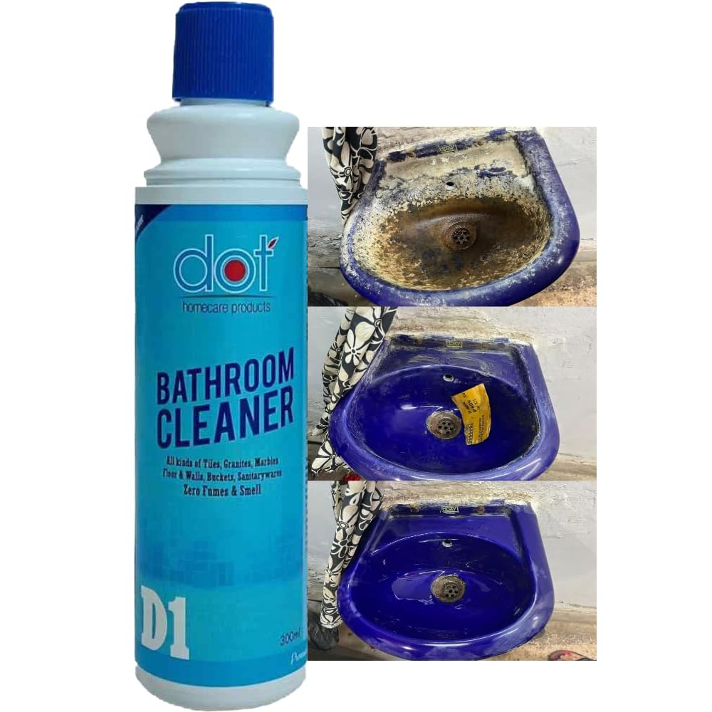 DOT Bathroom DESCALER, Tiles Cleaner 250ml | Remove heavy salt stains, hard water marks, lime scale, calcium, soap scum, mold, rust and fungus - ZERO FUMES & SMELL view 2