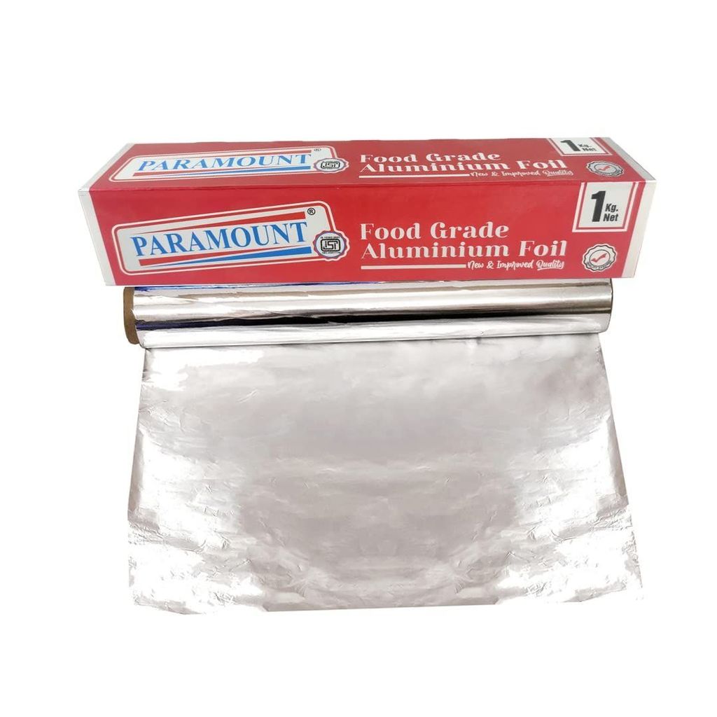 Paramount 1 Kg Net ISI Marked Aluminium Foil Roll - Food Grade, 18 Micron Thickness, Durable & Safe for Cooking & Storage (Pack of 2) view 2