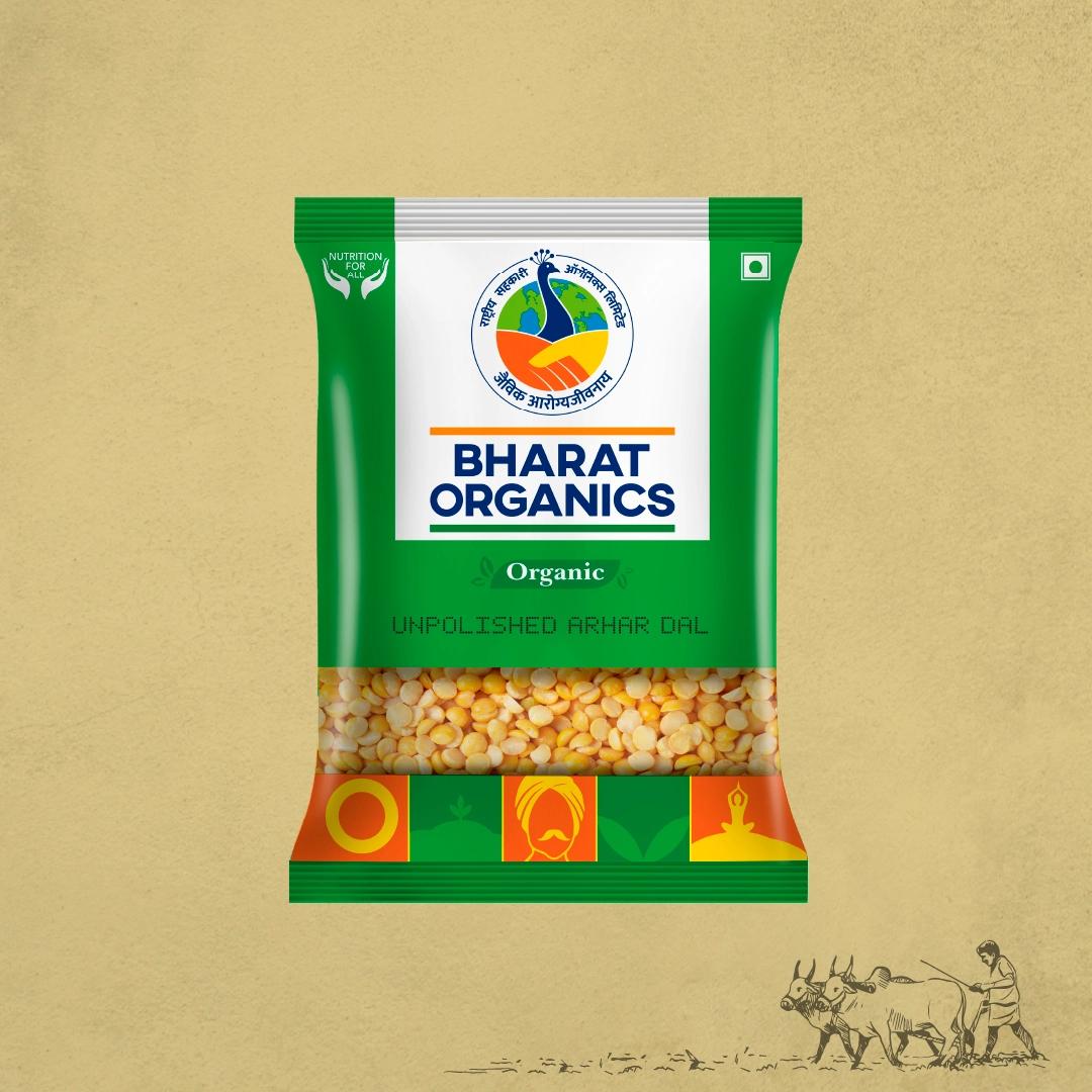 Organic Unpolished Toor (Arhar) Dal - Bharat Organics