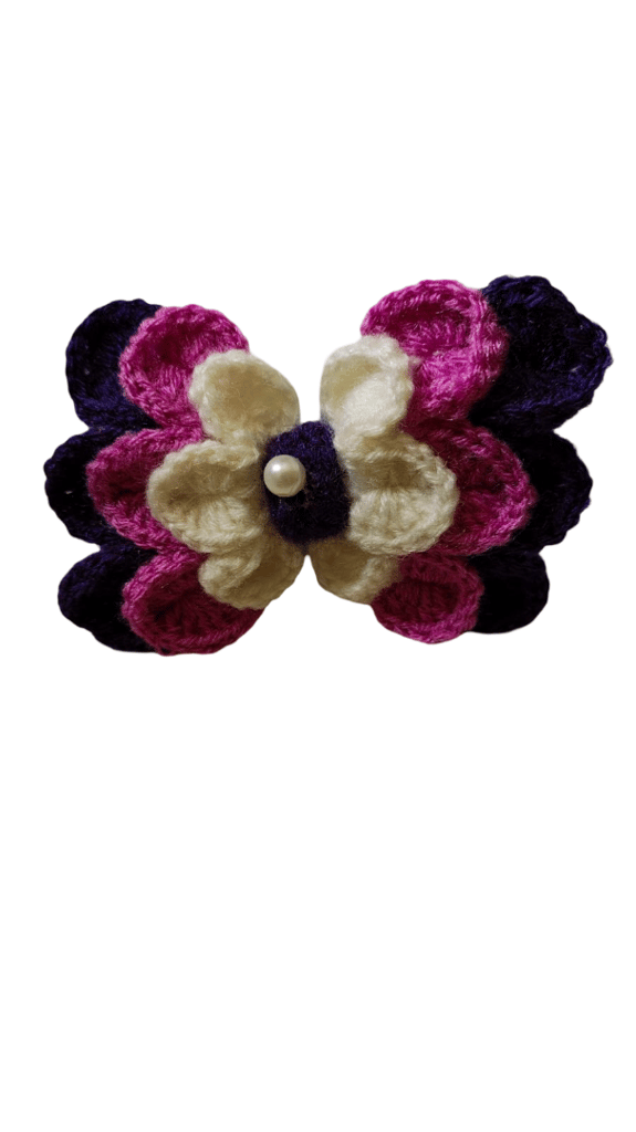 Handmade Crochet Butterfly Hair Tie with Elastic Band 🦋 pack of 2