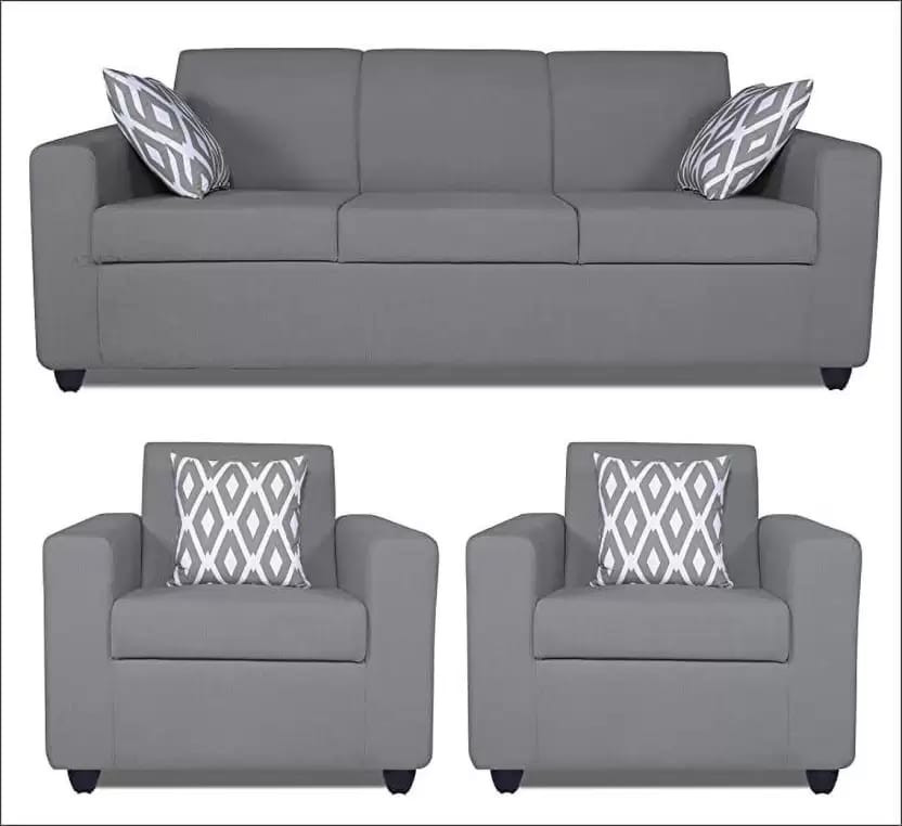 Fabric 3 + 1 + 1 Sofa Set (Grey, DIY) view 2