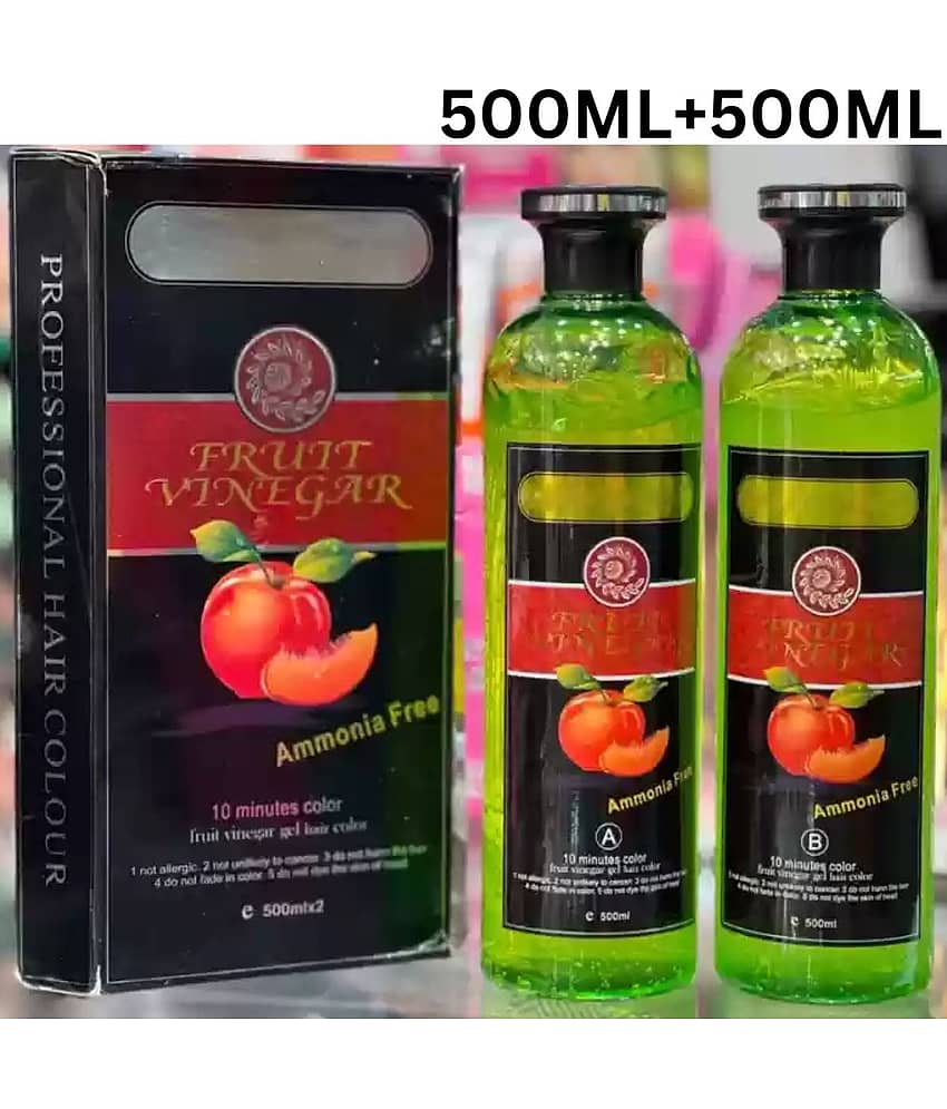 Mabilia Fruit Vinegar Black Hair Colour Gel 500ml Instant Smooth Silky Hair Quick Result Long Lasting