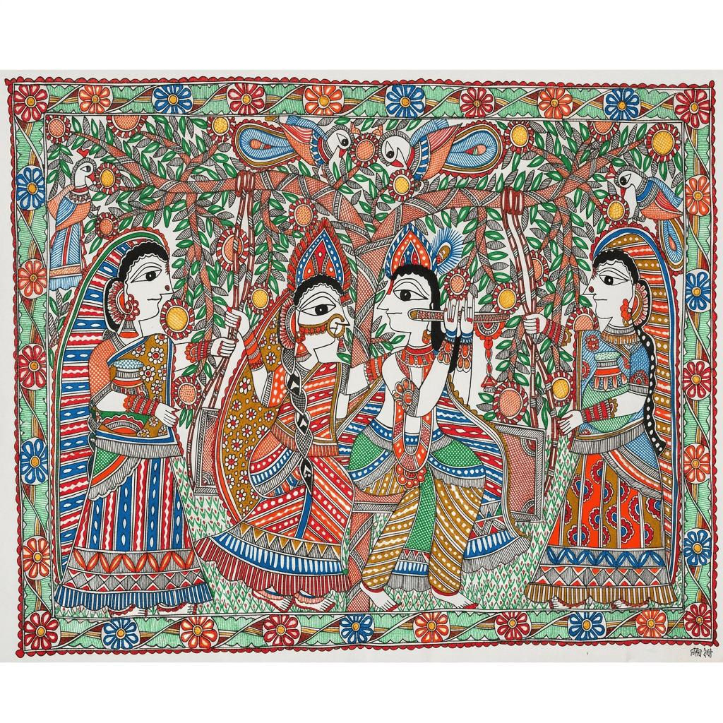 Madhubani Painting: Traditional Indian Art of Love & Nature
