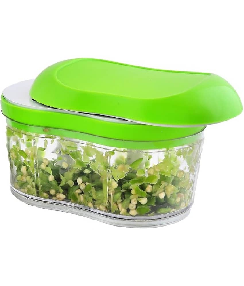 BLUE HOME AND KITCHEN Green Plastic Mannual Chopper 250 ml ( Pack of 1 )