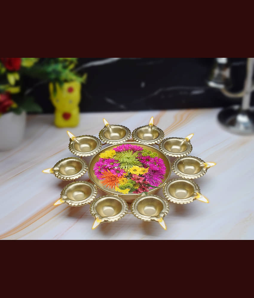 FASHION BIZZ Brass Designer Diya - Pack of 1 view 2
