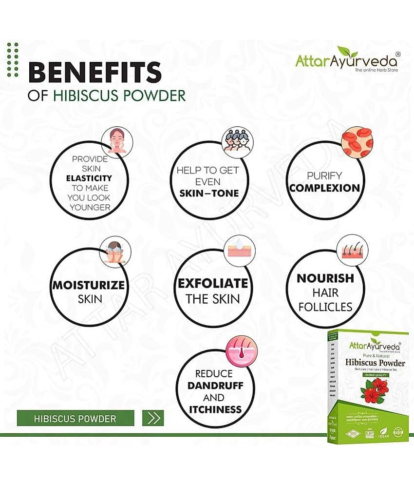 Attar Ayurveda Hibiscus powder for hair growth (100 Grams) view 2