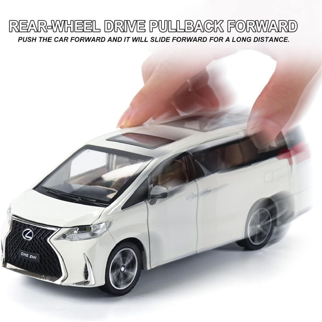 KTRS ENTERPRISE 1:24 Big Alphard Diecast Metal Pullback Toy car with Openable Doors & Light, Music Boys Toys for Kids (Alphard)【Colors as Per Stock】 view 2