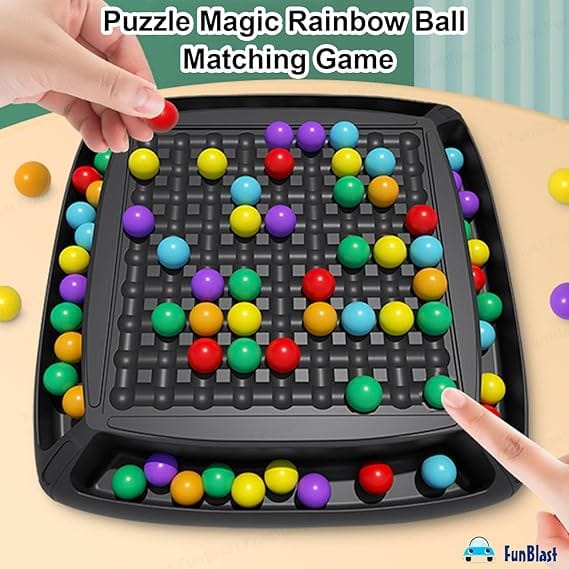 FunBlast Rainbow Ball Chess Board Game for 2-4 Players, Game for Kids Puzzle Magic Rainbow Ball Matching Game 48 Pcs Ball (Multicolor) view 2