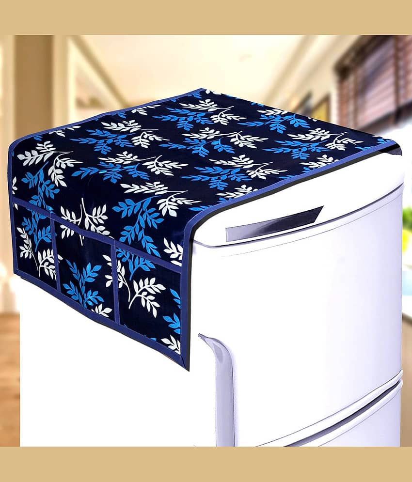 Exopick Set Of 7 Jute Blue Fridge Top Cover, Fridge Cover (Pack Of 7) view 2