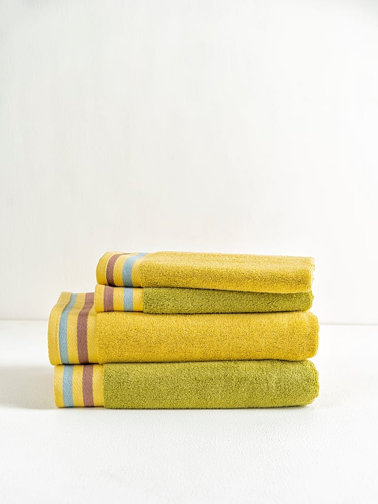 DDecor 100% Cotton 2 Bath Towel + 2 Hand Towel | Plain Dual Color 500TC | Zero Twist with High Absorbency | Perfect for Everyday Use | Zest Collection | 75 CM X 150 CM + 40 CM X 60 CM view 2