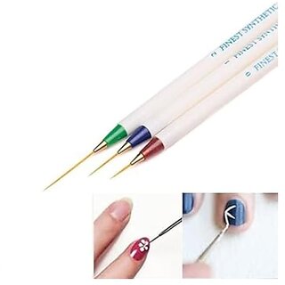 Nail Art Liner Brushes 3Pcs Painting Nail Art Brush Set Nail Dotting Drawing Tool for Long Lines Thin Details Fine Drawing Sizes and Mandala Art Nail Art for Kids view 2