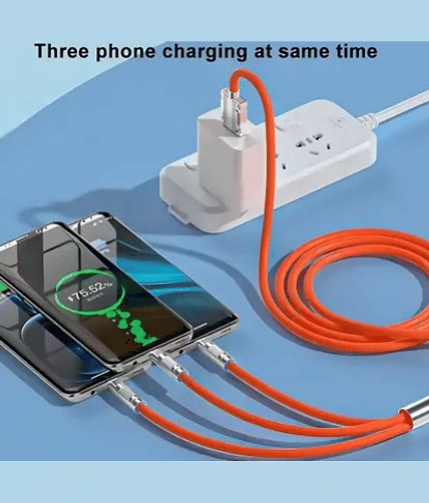 3 In 1 Fast Charging Data Cable,120W Portable Charger Cord With Usb Type-C & Micro-Usb For All Phones,Charger Type C Retractable Usb Charging Cable view 2